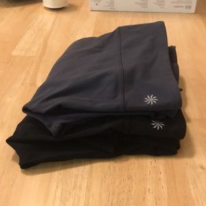 Lot of 2 Athleta Ananda Power Up Crop w/ slit